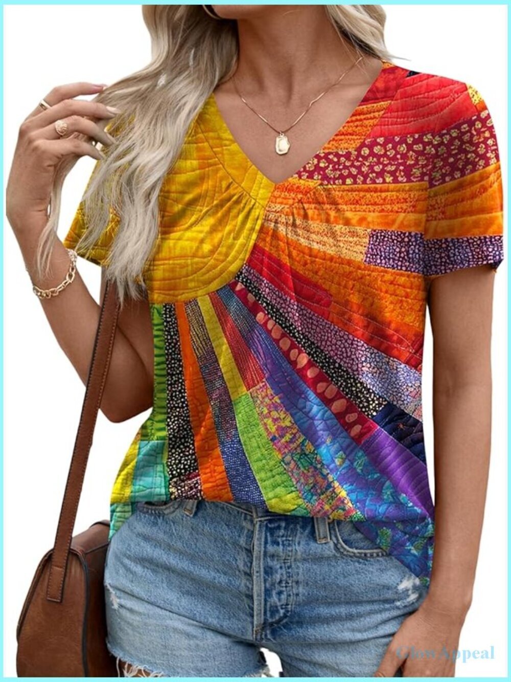 Womens Short Sleeve V Neck Pleated Tunic Blouse Loose Fit Casual Top